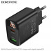 СЗУ-USB-USB-C BOROFONE BA96A PD20W+QC3.0 18W, Black с цифровым дисплеем.