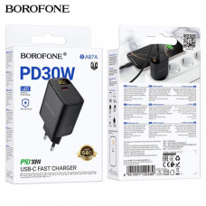 СЗУ-USB-C BOROFONE BA97A PD30W, Black с цифровым дисплеем.