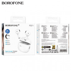 Гарнитура вкладыши Bluetooth Borofone FQ11 White. BT 5.4. Емкость: зарядный чехол 300mAh; гарнитура 30mAh. Время работы: 4 часа. Материал: ABS. Размер: 51.5 х49.2х21.3мм; Вес: 38г. Поддержка переключения ведущий-ведомый, переключение песен, вызов сири и д