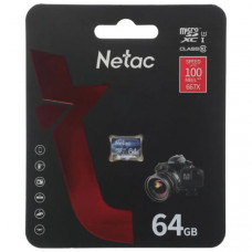 Карта памяти MicroSD Netac P500 Ultra 64GB Class 10 A1 U3 V30 без адаптера