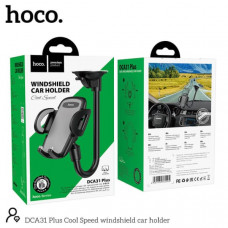 Держатель мобильного телефона HOCO DCA31 Plus Black на присоске. Крепление на стекло/торпеду. Тип крепления к смартфону зажим. Гибкая конструкция держателя. Подходит для устройств диагональю 3.5-7 .