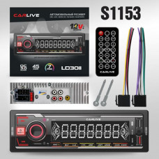 Автомагнитола 1DIN CarLive LD3011 LED.2USB.BT.TF.FM.ISO.7RGB.4RCA.12V. Поддержка MP3, WMA, ID3-Tag. RGB-подсветка 7 цветов. Макс. вых.мощность 4х45Вт. Поддерживает мобильные приложения. Пульт.