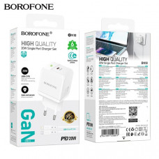 СЗУ-USB-C (Type-C)-Lightning BOROFONE BN18 1м, GaN PD20W, White