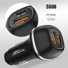 АЗУ USB-USB-C CARLIVE CR40 PD36W+QC3.0 30W, Black, в блистере