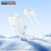 СЗУ-USB-2USB-C (Type-C)-Type-C BOROFONE BN32 1м, PD65W+20W+QC3.0A18W, GaN, White