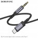Аудио переходник Type-C(AM)-Jack3,5(AM) Borofone BL24 1м, TPE, Black