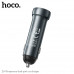 АЗУ 2USB HOCO Z54 15,5W, Metal Gray. USB-A1/A2:5V/2.4A; USB-A1+USB-A2:5V/3.1A