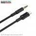 Аудио переходник Lightning(AM)-Jack3,5(AM) BOROFONE BL25A 1м, ПВХ, Black