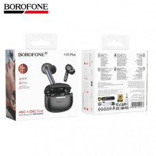 Гарнитура вакуумная Bluetooth BOROFONE FQ9 Plus ANC+ENC шумоподавление Black. Емкость батареи: чехол 300 мАч; наушники 35 мАч. Время работы: до 6 часов (ANC  до 5 часов). Материал: ABS; Размеры чехла: 61х50х28 мм; Вес: 44 г. Функции: ANC + ENC, Hall switc