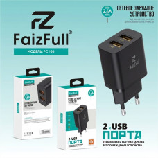 СЗУ-2USB FaizFull FC106 2.4A, Black