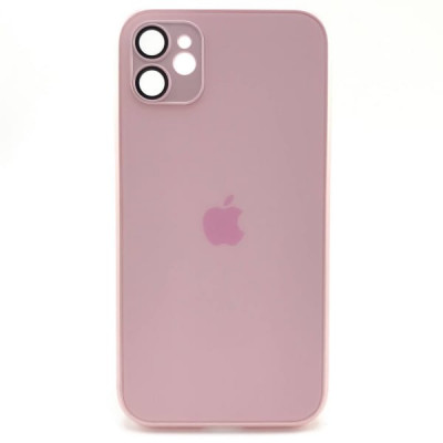 Чехол стеклянный iP 11 AG-Glass Silicone Case с защитой камеры, цвет Pink