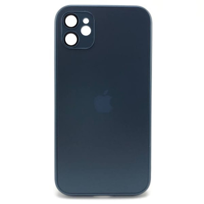 Чехол стеклянный iP 11 AG-Glass Silicone Case с защитой камеры, цвет Royal Blue
