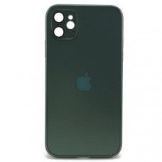 Чехол стеклянный iP 11 AG-Glass Silicone Case с защитой камеры, цвет Dark Green