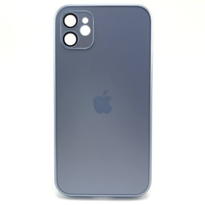 Чехол стеклянный iP 11 AG-Glass Silicone Case с защитой камеры, цвет Far peak Blue