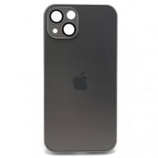 Чехол стеклянный iP 13 AG-Glass Silicone Case с защитой камеры, цвет Titanium