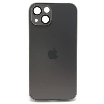 Чехол стеклянный iP 13 AG-Glass Silicone Case с защитой камеры, цвет Titanium
