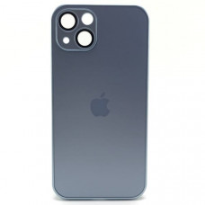 Чехол стеклянный iP 13 AG-Glass Silicone Case с защитой камеры, цвет Far peak Blue