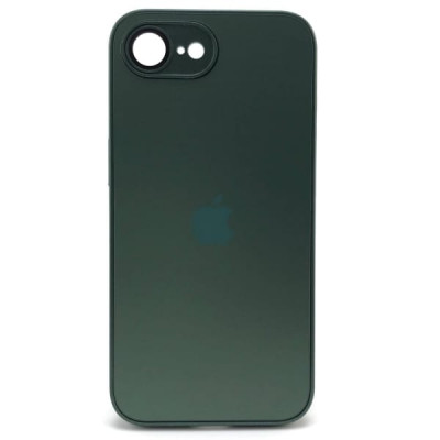 Чехол стеклянный iP 16e AG-Glass Silicone Case с защитой камеры, цвет Dark Green