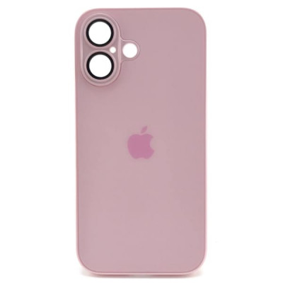 Чехол стеклянный iP 16 AG-Glass Silicone Case с защитой камеры, цвет Pink