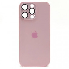 Чехол стеклянный iP 16 Pro AG-Glass Silicone Case с защитой камеры, цвет Pink