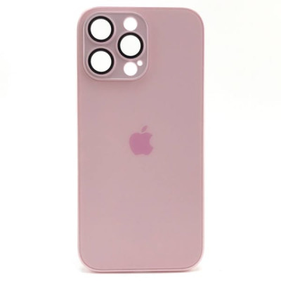 Чехол стеклянный iP 16 Pro AG-Glass Silicone Case с защитой камеры, цвет Pink