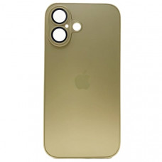 Чехол стеклянный iP 16 AG-Glass Silicone Case с защитой камеры, цвет Desert Gold