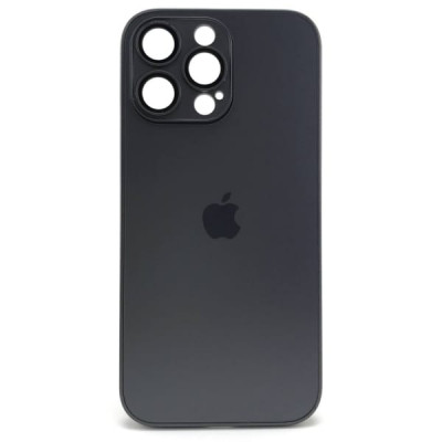 Чехол стеклянный iP 16 Pro Max AG-Glass Silicone Case с защитой камеры, цвет Gray