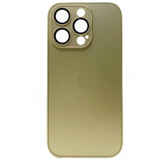 Чехол стеклянный iP 16 Pro Max AG-Glass Silicone Case с защитой камеры, цвет Desert Gold