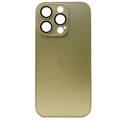 Чехол стеклянный iP 16 Pro Max AG-Glass Silicone Case с защитой камеры, цвет Desert Gold