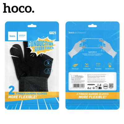 Игровые перчатки HOCO GA21 Eagle Claw. Материал: полиэстер+серебряное волокно. С двумя пальцами (упаковка из 2шт).
