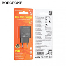 СЗУ-USB-USB-C BOROFONE BA88A PD20W+QC3.0, Black