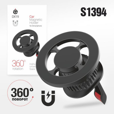 Держатель мобильного телефона магнитный Deespi DX19 на воздуховод. Вращение 360градусов.