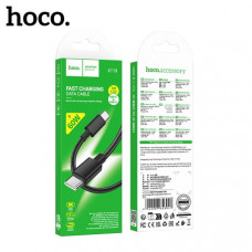 Кабель USB-C/USB-C HOCO X119 1м, PD60W, тканевая оплетка, Black