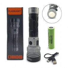 Фонарь ручной Lightess X118-PM20-TG+COB (5 режимов, магнит, зажим, АКБ 1х21700A 6800 mAh, кабель Type-C).