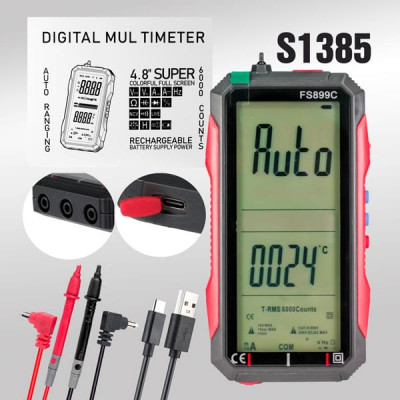 Мультиметр 899C цифровой автоматический. Питание 2хAAA. 60V DC/30V AC. LCD-дисплей. Скорость 3раза/сек.