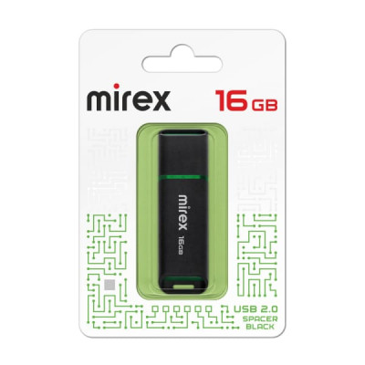USB флеш-диск 16Gb MIREX Spacer Black (ecopack)