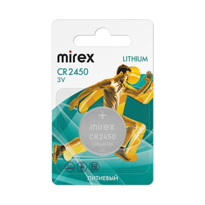 Батарейка Mirex CR2450 BL-1 (1/40), ecopack