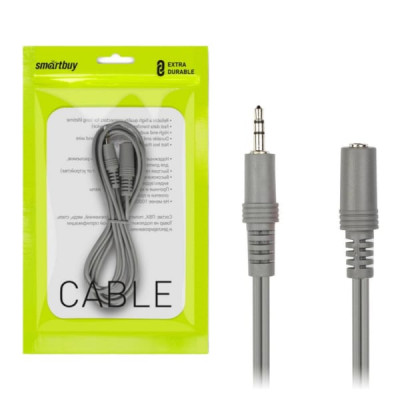 Кабель-удлинитель Smartbuy 3.5 Jack (M) - 3.5 Jack (F), стерео, аудио, 5,0 м, пакет (KA-325-150)/50