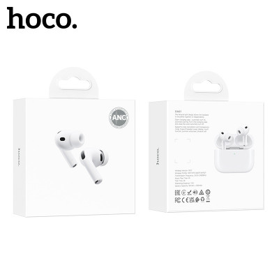 Гарнитура вакуумная Bluetooth Hoco EW97 White с ANC-шумоподавлением. Емкость аккумулятора: кейс 300mAh; наушники 30mAh. Время работы: 4 часа. Поддержка переключения между ведущим и ведомым, вызова Siri и других функций. Материал: ABS. Размер: 62х47х22мм; 