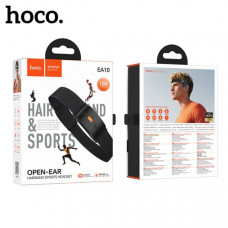 ГарнитураBluetooth для спорта-повязка на голову HOCO EA10, Black. Спортивные наушники с открытым тканевым оголовьем и съемным моющимся оголовьем. Емкость аккумулятора: 200mAh для левого и правого наушников. Время работы: 15 часов. Материалl: ABS+нейлонова