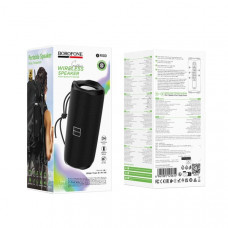 Портативная колонка Borofone BR100 Black. Емкость батареи: 1200mAh; Время зарядки: 2ч. Время работы: 3ч. Динамик: 52мм х2; мощность: 5Wх2. Поддержка Bluetooth, FM, TF, USB накопитель, TWS и др. Материал: ABS; размер: 181х81х77мм; Вес: 402г.