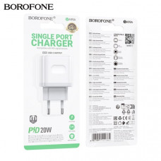 АКЦИЯ!!! СЗУ-USB-C BOROFONE BA99A PD20W, White. Продается КРАТНО 10шт!