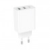 СЗУ-2USB-USB-C BOROFONE BA105A USB-C15W 5V/3A, USB-A1/A2 12W 5V/2.4A, White