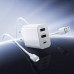 СЗУ-2USB-USB-C Lightning BOROFONE BA105A 1м, White. USB-C15W 5V/3A, USB-A1/A2 12W 5V/2.4A.