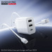 СЗУ-2USB-USB-C Type-C BOROFONE BA105A 1м, 2.4А, White. USB-C15W 5V/3A, USB-A1/A2 12W 5V/2.4A.