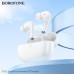 Гарнитура вакуумная Bluetooth Borofone FQ10 Joyful White. Емкость аккумулятора кейса 300mAh; наушников 40mAh. Время работы: 7 часов. Материал: ABS. Размер: 62х50х26мм. Ведущий-ведомы, голосовой помощник и др.