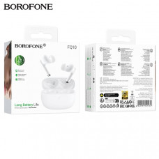 Гарнитура вакуумная Bluetooth Borofone FQ10 Joyful White. Емкость аккумулятора кейса 300mAh; наушников 40mAh. Время работы: 7 часов. Материал: ABS. Размер: 62х50х26мм. Ведущий-ведомы, голосовой помощник и др.