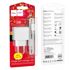 СЗУ-2USB Ligthing HOCO CS11A 1м, 2.1A, White