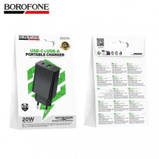 АКЦИЯ!!! СЗУ-USB-USB-C BOROFONE BAS74A PD20W+QC3.0, Black. Продается КРАТНО 5шт!!! Материал: ABS-пластик. Выход USB-C: 20W +USB-A: 18W. USB-C+USB-A=5V/3A.