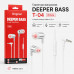 Гарнитура вакуумная Deeper Bass T-04, угловой штекер, White. Кабель 1,2м.